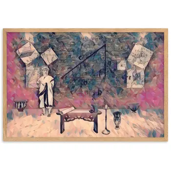 JUST BEFORE PYTHAGORAS REDUCES PLANET'S DISTANCES Superior Framed Poster