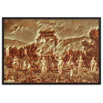 A SUNDAY AT THE ORACLE OF DELPHI Velvet Framed Poster