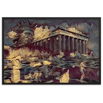 A SUNDAY UNDER ACROPOLIS V2 Premium Framed Poster