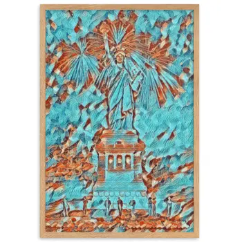 NEW YORK 4.7.1900 Velvet Edition Framed Poster