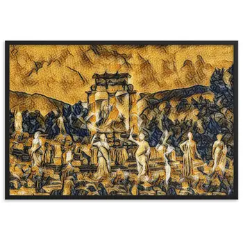 A SUNDAY AT THE ORACLE OF DELPHI Velvet Framed Poster