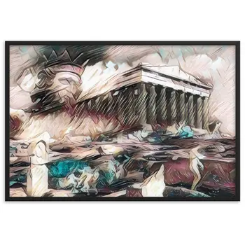 A SUNDAY UNDER ACROPOLIS V2 Premium Framed Poster