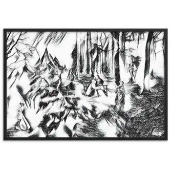 AMONG THE FOUR SEASONS YOU ARE THE FIFTH SENSE Velvet Edition Framed Poster