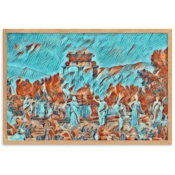 A SUNDAY AT THE ORACLE OF DELPHI Velvet Framed Poster