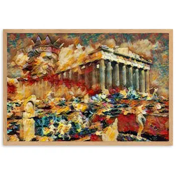 A SUNDAY UNDER ACROPOLIS V2 Premium Framed Poster