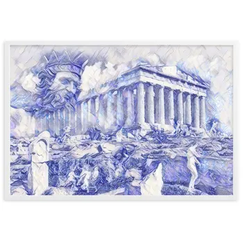 A SUNDAY UNDER ACROPOLIS V2 Superior Framed Poster