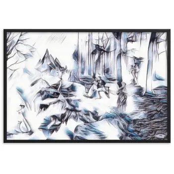 AMONG THE FOUR SEASONS YOU ARE THE FIFTH SENSE Velvet Edition Framed Poster
