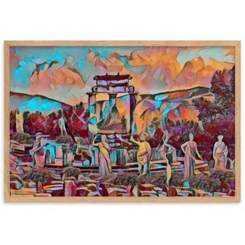 A SUNDAY AT THE ORACLE OF DELPHI Premium Framed Poster