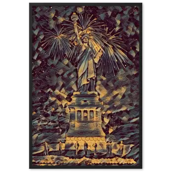 NEW YORK 4.7.1900 Velvet Edition Framed Poster