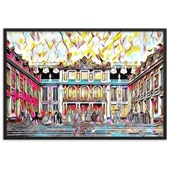 CÉLÉBRATION À LA MAISON DE L'ART V2 Superior Framed Poster