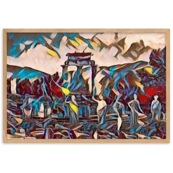 A SUNDAY AT THE ORACLE OF DELPHI Premium Framed Poster