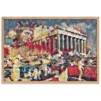A SUNDAY UNDER ACROPOLIS V2 Premium Framed Poster
