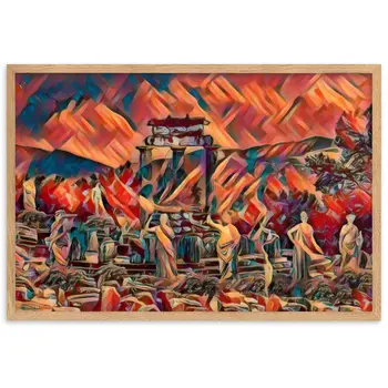 A SUNDAY AT THE ORACLE OF DELPHI Premium Framed Poster