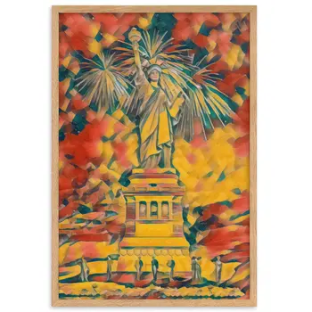 NEW YORK 4.7.1900 Velvet Edition Framed Poster