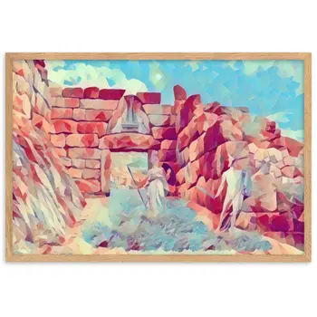 PERSEUS ON THE ROAD TO LION GATE Superior Framed Poster