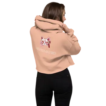 Cropped Cherry Blossom Fox Hoodie