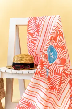 Super Towel Pink Leafs