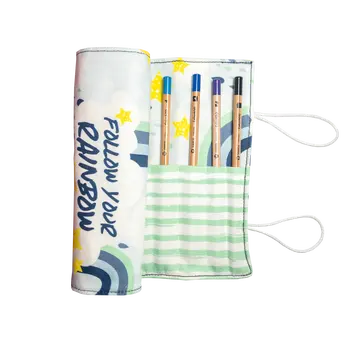 Blue Rainbow Long Pencil Case