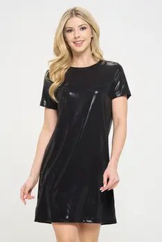 Metallic Short Sleeve Dress