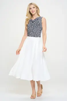 Solid Midi Skirt with Pockets