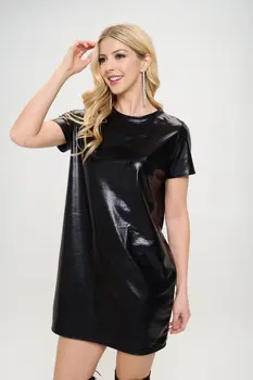 Metallic Short Sleeve Dress