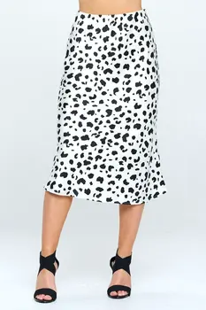 ANIMAL PRINT SATIN MIDI SKIRT