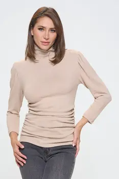 Knit Long Sleeve Turtleneck Top