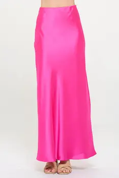 Silky Satin Solid Maxi Skirt