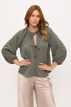 Striped Puff Sleeve Top