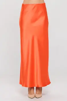 Solid Silky Satin Maxi Skirt