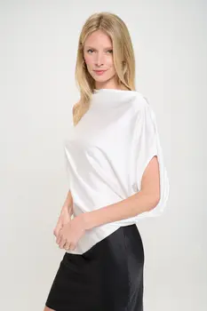 Asymmetric Color block Midi Dress with Drop Shoulder