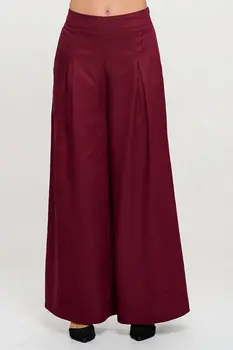 Tencel Solid Wide Leg Pants with Pockets