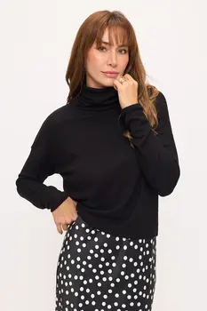 Extra Soft Brushed Knit Cowl Neck Long Sleeve Top