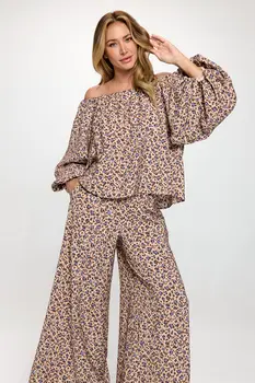 Leopard Print Versatile Top with Puff Sleeve