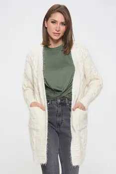 Extra Soft Knit Open Front Cardigan with Pockets