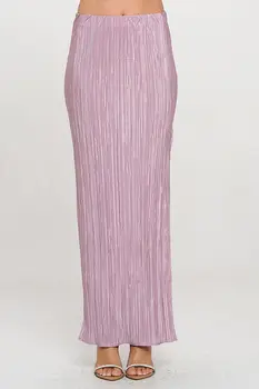 Plisse Maxi Skirt with Slit