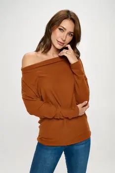 Brushed Knit Off the Shoulder Top