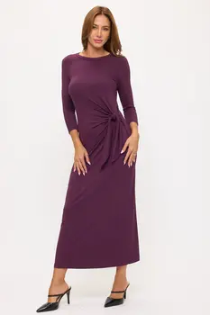 Solid Boat Neck Maxi Dress