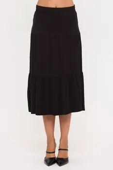 Tiered Jersey Midi Skirt