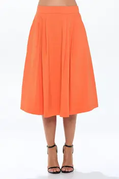 Solid Pleated Midi Skirt with Pockets