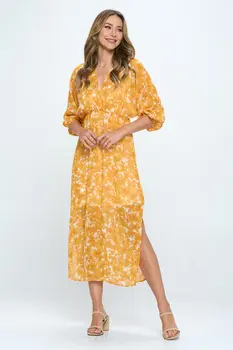 Floral Print Kimono Style Chiffon Cover Up