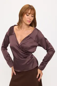 Faux Wrap Satin Top