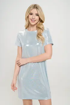 Metallic Short Sleeve Dress