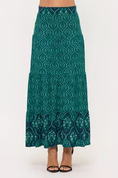 Tiered Jersey Maxi Skirt