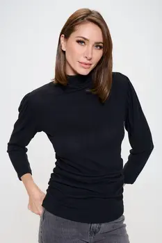 Knit Long Sleeve Turtleneck Top