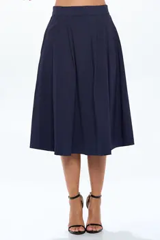 Solid Pleated Midi Skirt with Pockets