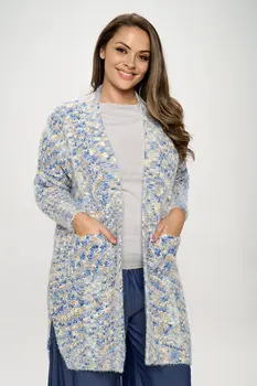 Oversize Open Front Cardigan with Pockets