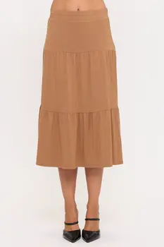 Tiered Jersey Midi Skirt