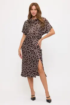 Polka Dot Dress Print With Slit