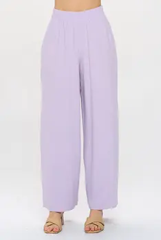 Solid Linen Wide Leg Pants with Pockets